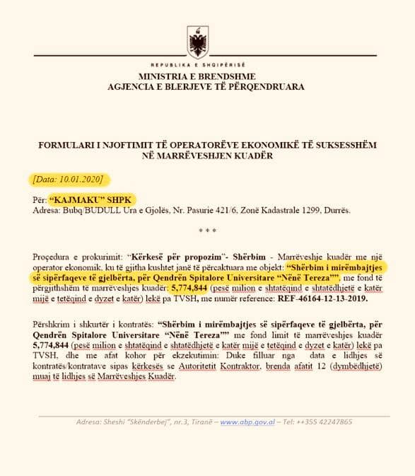 Albanian Ministry Of Interior Awards Tender To Wife Of Fugitive Former Socialist Mayor