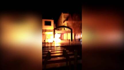 In the early hours of this morning, February 6, 2020, defiant youth targeted the office of cleric Ahmad Alam al-Hoda, one of the most criminal and murderous officials of the mullahs’ regime. Alam al-Hoda is the representative of the regime’s leader Ali Khamenei in Khorassan Razavi Province, northeast Iran, the Friday prayer leader of Mashhad, and a member of the Assembly of Experts. His office is located in the city’s Imam Reza Street. Alam al-Hoda was in charge of the “Islamic Revolution Komiteh” in Tehran’s first district, in 1980, and played a direct role in the suppression, execution, and murder of a large number of young people and dissidents. He was appointed Khamenei’s representative in Khorassan Razavi Province in 2005 and the Friday prayer leader of the provincial capital Mashhad in 2015. Alam al-Hoda also played a major role in the suppression of the January 2018 and November 2019 uprisings in Mashhad.