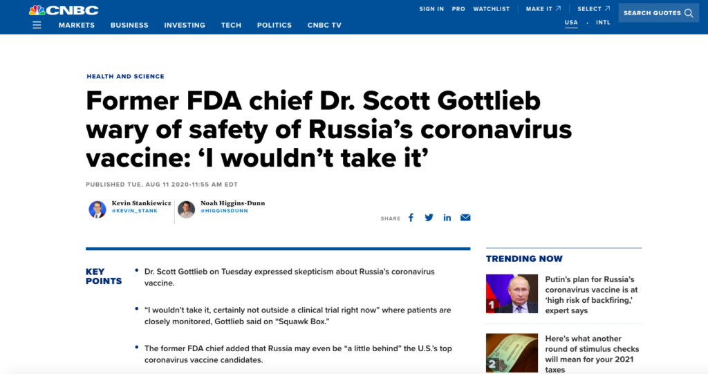 Russia Says There Is Major Information War Against Their Vaccine...And Frankly They Are Right